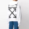 SS20 Sweat oversize blanc à motif peint à la bombe