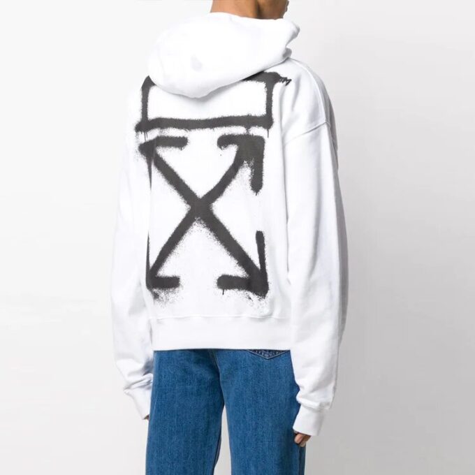 SS20 Sweat oversize blanc à motif peint à la bombe