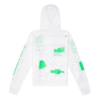 SS20 Sweat-shirt à capuche blanc avec croquis d’Arrows dans le dos, logo pour homme, coupe normale