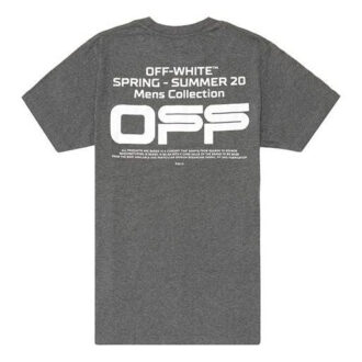 SS20 T-shirt à manches courtes gris à lignes ondulées pour homme, coupe normale