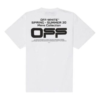 SS20 T-shirt oversize à manches courtes blanc à lignes ondulées