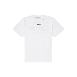 SS20 T-shirt oversize à manches courtes blanc à lignes ondulées