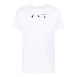 SS21 Bolt Arrows Imprimé alphabétique Manches courtes Version standard Blanc