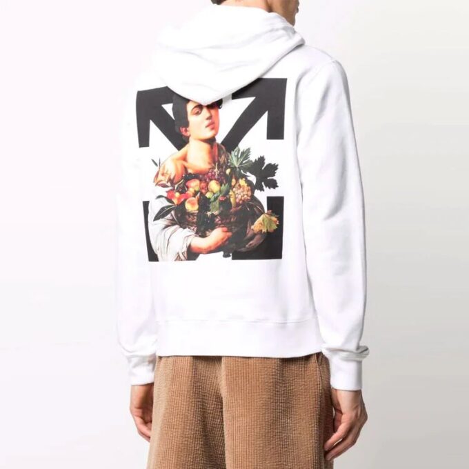 SS21 Caravaggio Garçons Logo imprimé, lacets, coupe ample, blanc