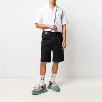 SS21 Chemise à manches courtes avec micro-logo sur la poitrine, blanche
