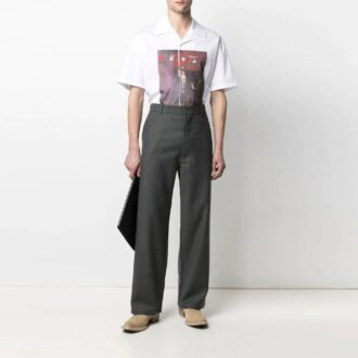SS21 Chemise à manches courtes imprimée de flèches, version blanche