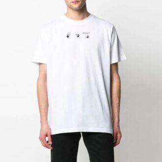 SS21 Coton imprimé au spray pour homme Blanc