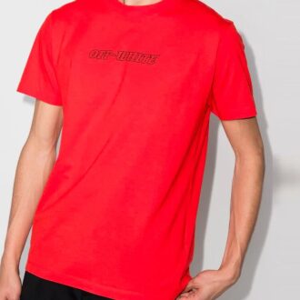 SS21 Imprimé alphabétique Col rond Shorts Manches courtes Coupe ample Rouge