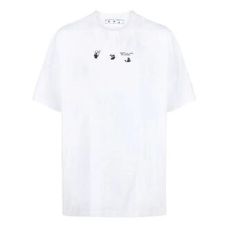 SS21 Imprimé alphabétique, manches courtes, coupe ample, blanc