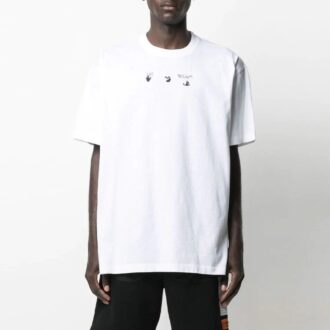 SS21 Imprimé alphabétique, manches courtes, coupe ample, blanc