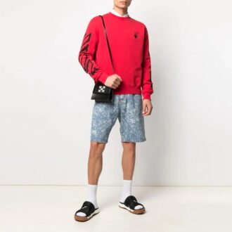 SS21 Imprimé Arrows Version décontractée à col rond Imprimé Rouge