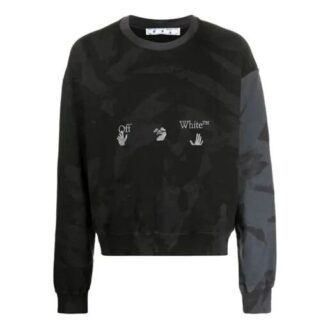 SS21 Imprimé camouflage Logo Col rond Noir