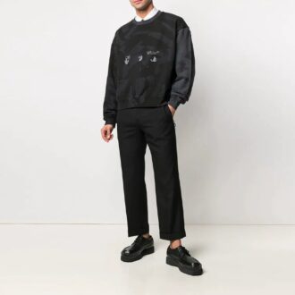 SS21 Imprimé camouflage Logo Col rond Noir