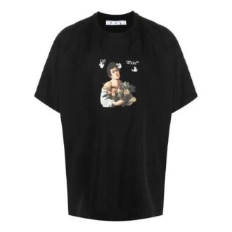 SS21 Imprimé cartoon, manches courtes, coupe ample, noir