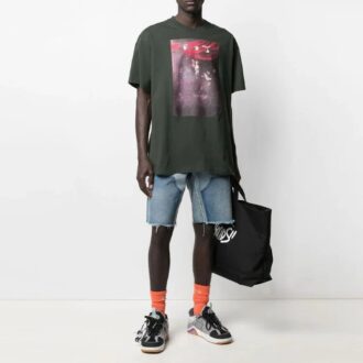 SS21 Imprimé flèche, manches courtes, coupe ample, noir
