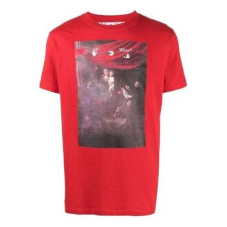 SS21 Imprimé flèche, manches courtes, coupe ample, rouge