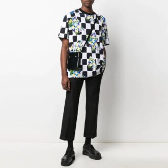 SS21 Imprimé fleurs, carreaux, Shorts, coupe ample, blanc