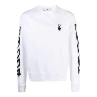 SS21 Imprimé graffiti Col rond Manches longues Version Blanc