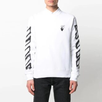 SS21 Imprimé graffiti Col rond Manches longues Version Blanc
