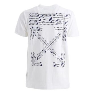 SS21 Imprimé logo alphabétique, col rond, manches courtes, version standard, blanc