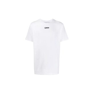 SS21 Imprimé logo alphabétique, col rond, manches courtes, version standard, blanc