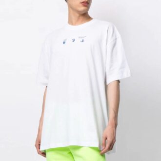 SS21 Imprimé logo, manches courtes, coupe ample, blanc