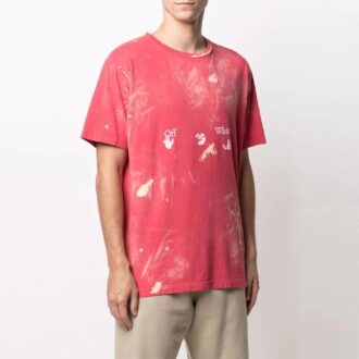 SS21 Imprimé logo, manches courtes, coupe ample, rouge