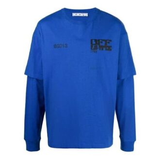 SS21 Imprimé logo, manches longues, version standard, bleu