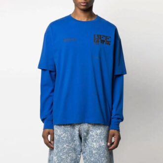 SS21 Imprimé logo, manches longues, version standard, bleu