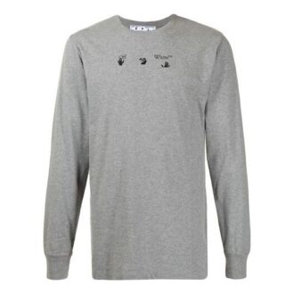 SS21 Imprimé motif flèches, col rond, manches longues, version standard, gris
