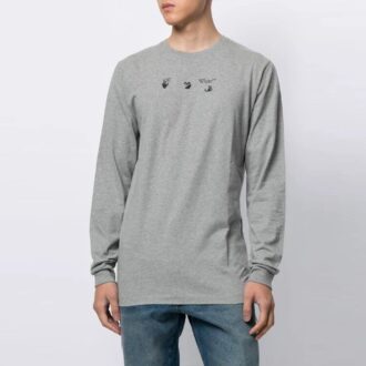 SS21 Imprimé motif flèches, col rond, manches longues, version standard, gris