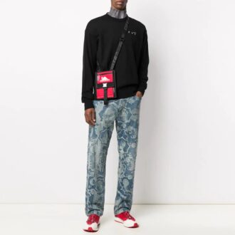SS21 Logo alphabétique, coupe ample, col rond, manches longues, version noire