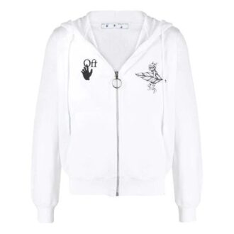 SS21 Logo imprimé, fermeture éclair, blanc