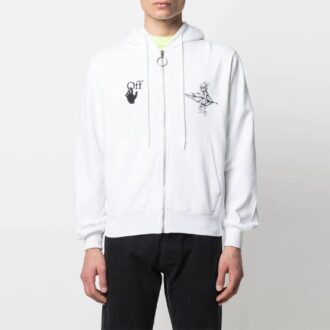 SS21 Logo imprimé, fermeture éclair, blanc