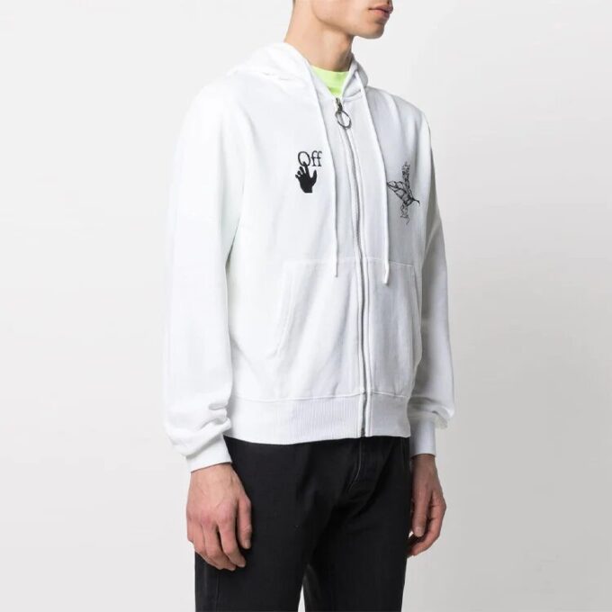 SS21 Logo imprimé, fermeture éclair, blanc