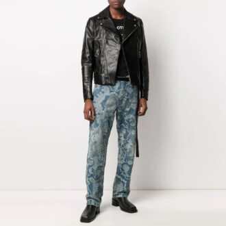 SS21 Motif logo, fermeture éclair, coupe ajustée, noir