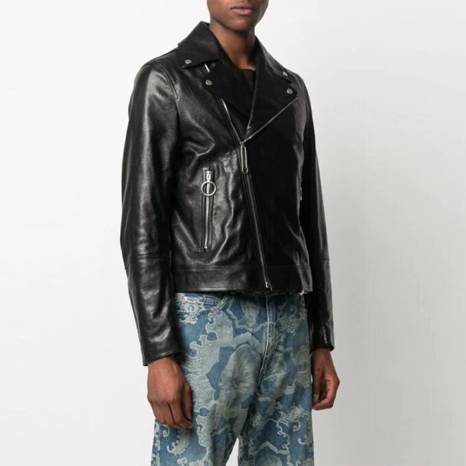SS21 Motif logo, fermeture éclair, coupe ajustée, noir