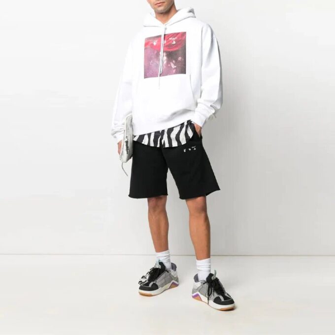 SS21 Motif logo imprimé, coupe ample, blanc