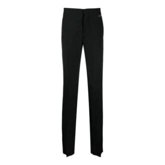 SS21 Pantalon droit décontracté à logo, coupe ajustée, noir