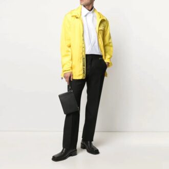 SS21 Pantalon droit décontracté à logo, coupe ajustée, noir