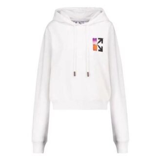 SS21 Pull à capuche avec imprimé flèche dégradé, version standard, unisexe, blanc