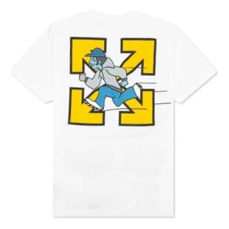 SS21 Pull à col rond imprimé B-Boy à manches courtes, coupe ajustée, blanc