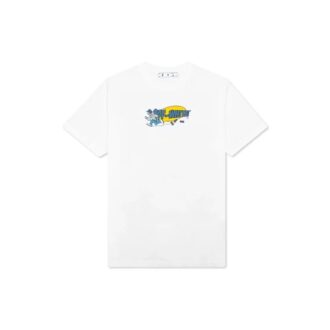 SS21 Pull à col rond imprimé B-Boy à manches courtes, coupe ajustée, blanc