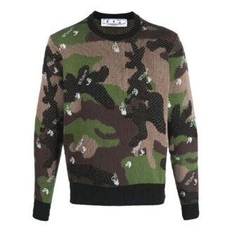 SS21 Pull en maille camouflage vert