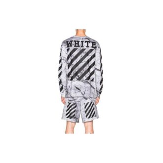 SS21 Pull à gros imprimés Gris Blanc