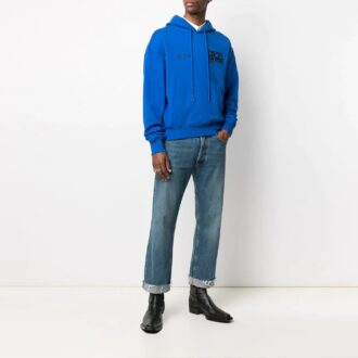 SS21 Pull à imprimé alphabétique, coupe ample, bleu