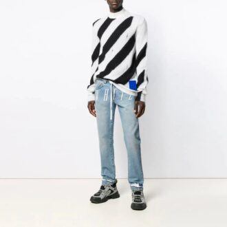SS21 Rayures Col montant Noir Blanc