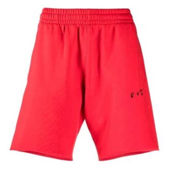 SS21 Short de sport avec logo brodé Rouge