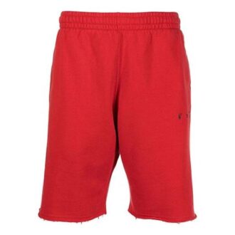 SS21 Short de sport droit à imprimé logo, version rouge