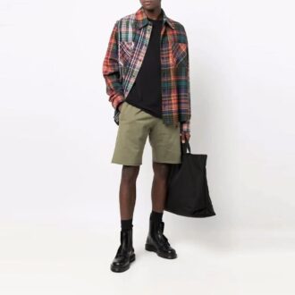 SS21 Short de sport unie avec logo, couleur kaki